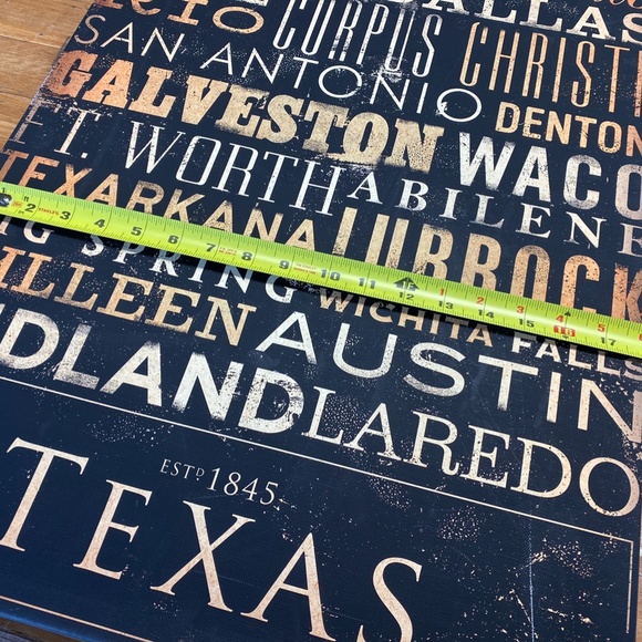 Texas Cities Typography Wrapped Canvas - Picture 9 of 12
